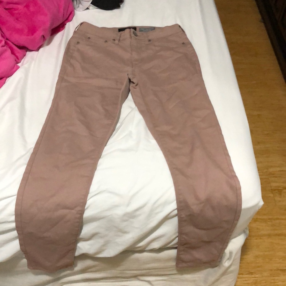 High waisted jeggings. Blush color